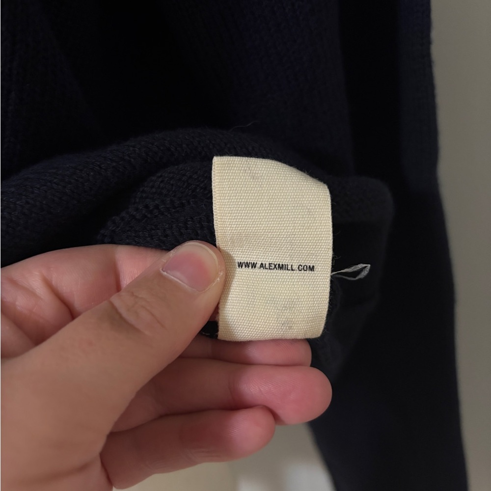 Alex Mill Taylor Cardigan Navy Cotton Cashmere Small NWT Preppy Classic Capsule - Picture 12 of 16